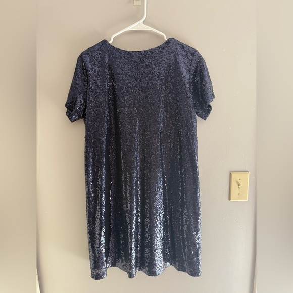 Lulus Light Up The Night Navy Blue Sequin Shift Dress Women’s SZ M Mini New - Picture 7 of 9
